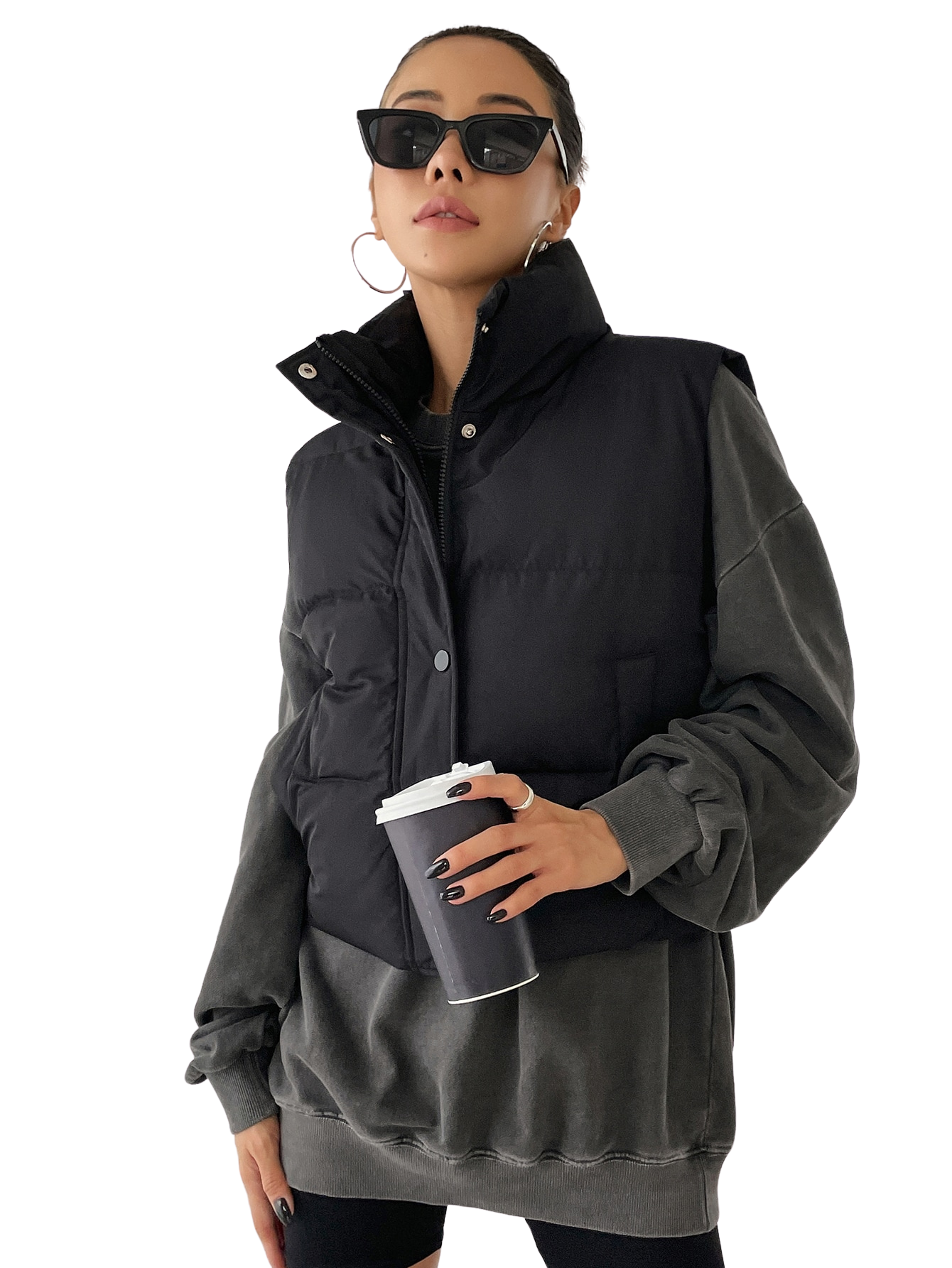 Colete Feminino Curto para Inverno – Jaqueta com Zíper Frontal