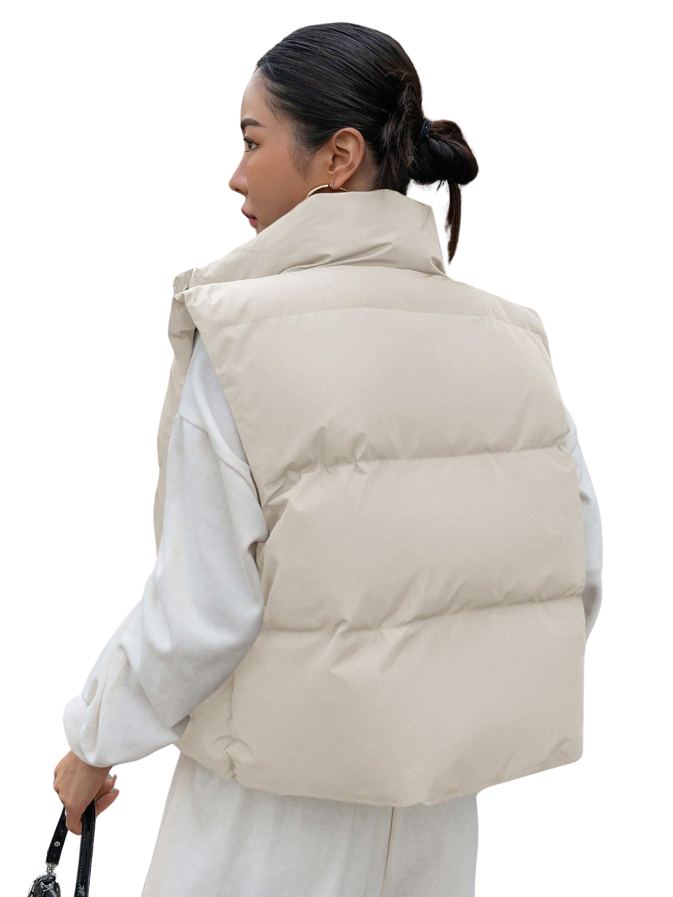 Colete Feminino Curto para Inverno – Jaqueta com Zíper Frontal