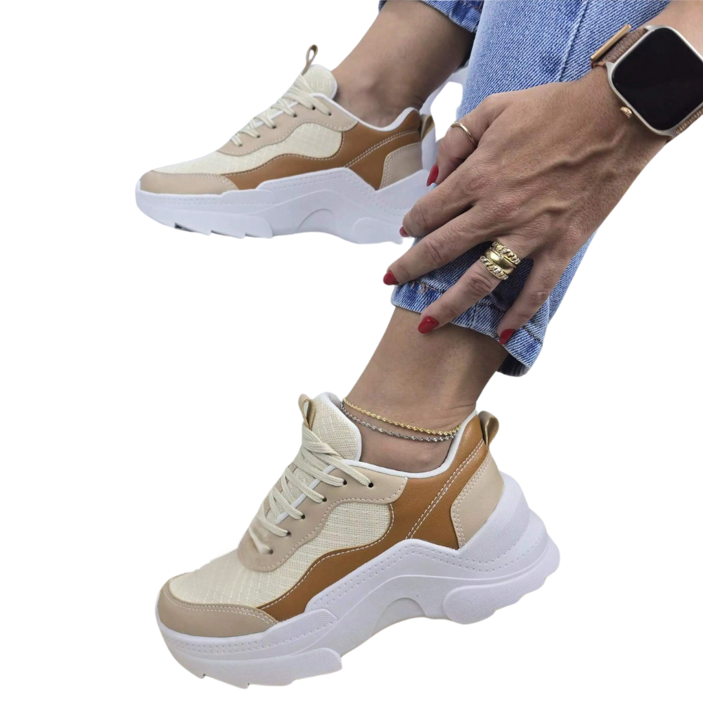 Tênis Feminino Tratorado Luxe Fit – Sneaker Plataforma Confortável e Resistente