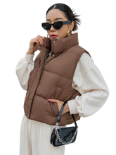Colete Feminino Curto para Inverno – Jaqueta com Zíper Frontal
