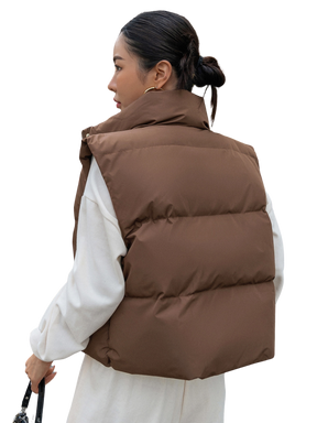 Colete Feminino Curto para Inverno – Jaqueta com Zíper Frontal