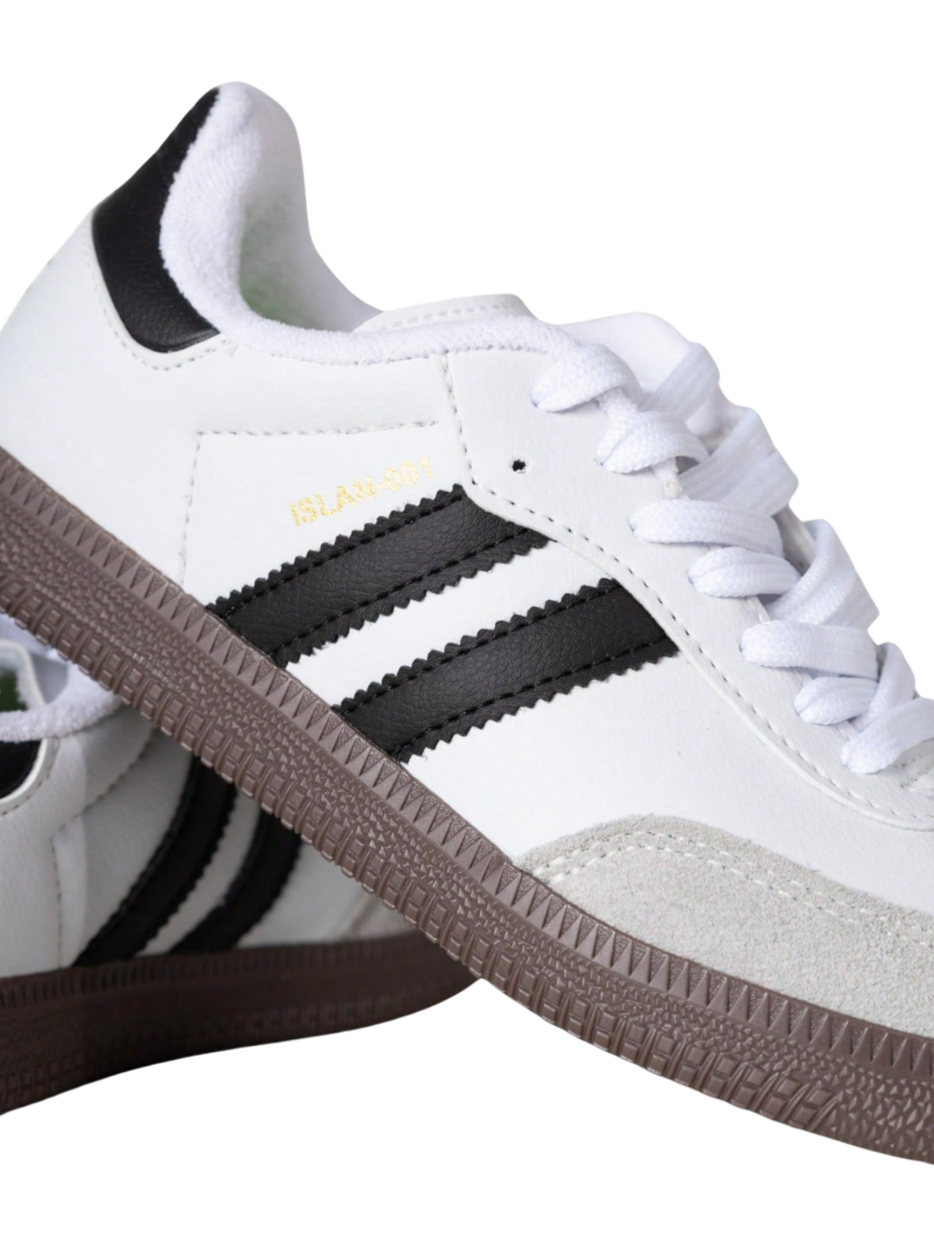 Tênis Feminino Boutique Lux – Couro Branco & Preto com Sola Reta Premium