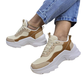 Tênis Feminino Tratorado Luxe Fit – Sneaker Plataforma Confortável e Resistente