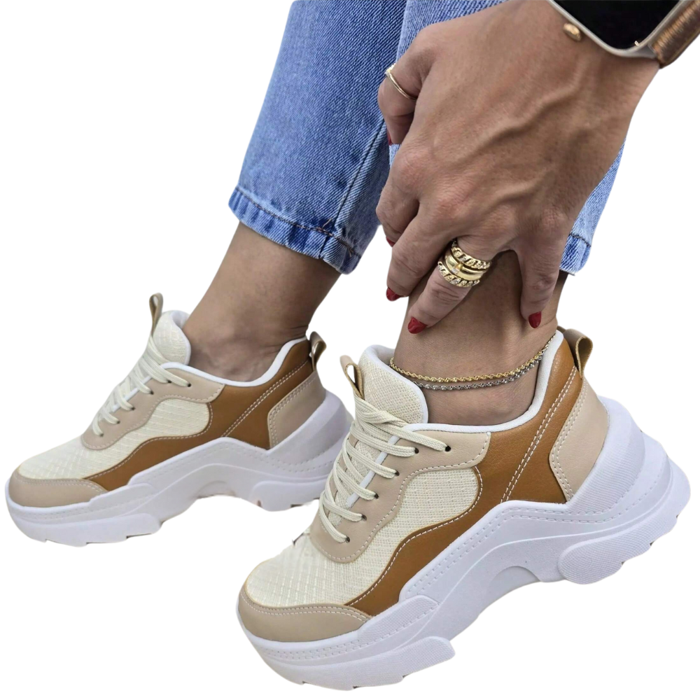 Tênis Feminino Tratorado Luxe Fit – Sneaker Plataforma Confortável e Resistente