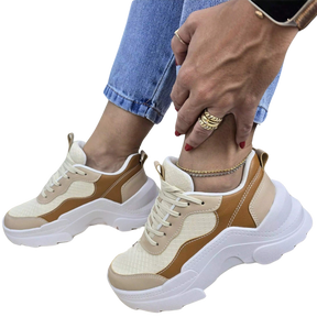 Tênis Feminino Tratorado Luxe Fit – Sneaker Plataforma Confortável e Resistente