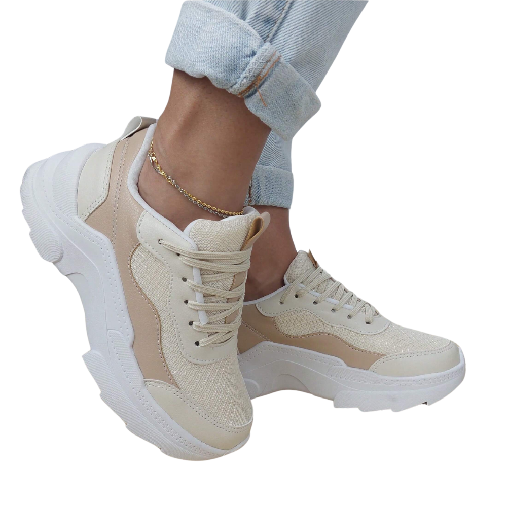 Tênis Feminino Tratorado Luxe Fit – Sneaker Plataforma Confortável e Resistente