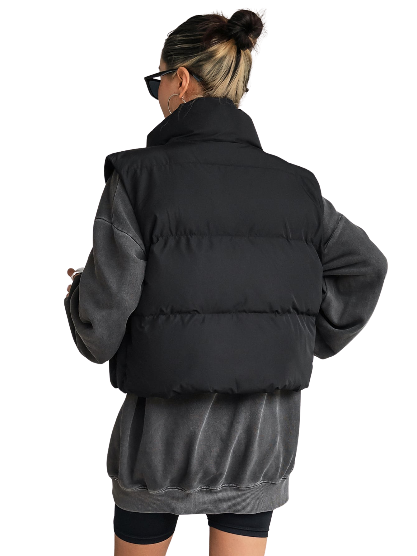 Colete Feminino Curto para Inverno – Jaqueta com Zíper Frontal