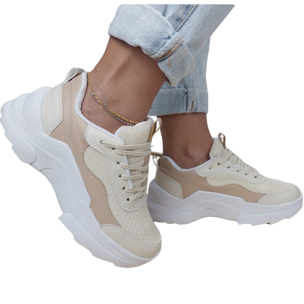 Tênis Feminino Tratorado Luxe Fit – Sneaker Plataforma Confortável e Resistente